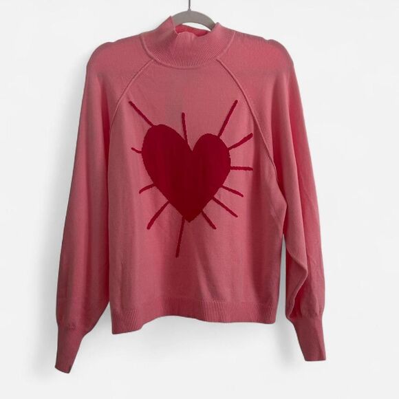 Kerri Rosenthal “Radiant Heart” Knit Sweater – Pink & Red Lovecore Cozy Medium - Picture 3 of 7